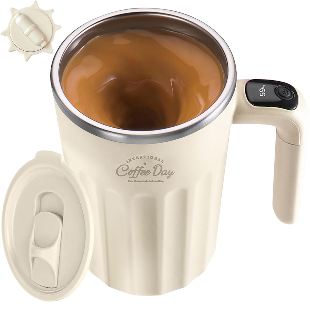 Photo 1 of TLINNA Drink Stirrer,Electric Mixing Mug,Electric Stirring Coffee Mug,Stirring mug, Coffee Mugs,Suitable for Coffee, Milk, Cocoa and Other Beverages