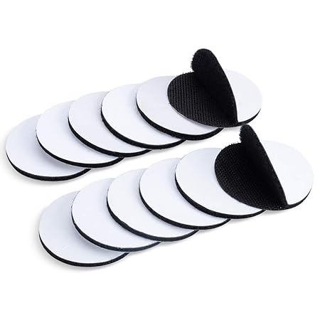 12 Stück Industrie Klettband, Extra Stark Haftkraft Selbstklebend Klettverschluss Klettband Klebende, Runde 38mm Doppelseitig