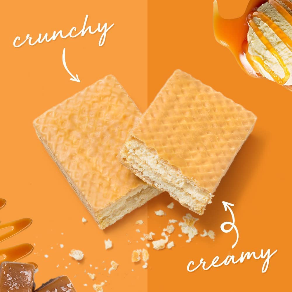 Power Crunch Protein Wafer Bars, High Protein Snacks with Delicious Taste, Salted Caramel, 1.4 Ounce (12 Count)