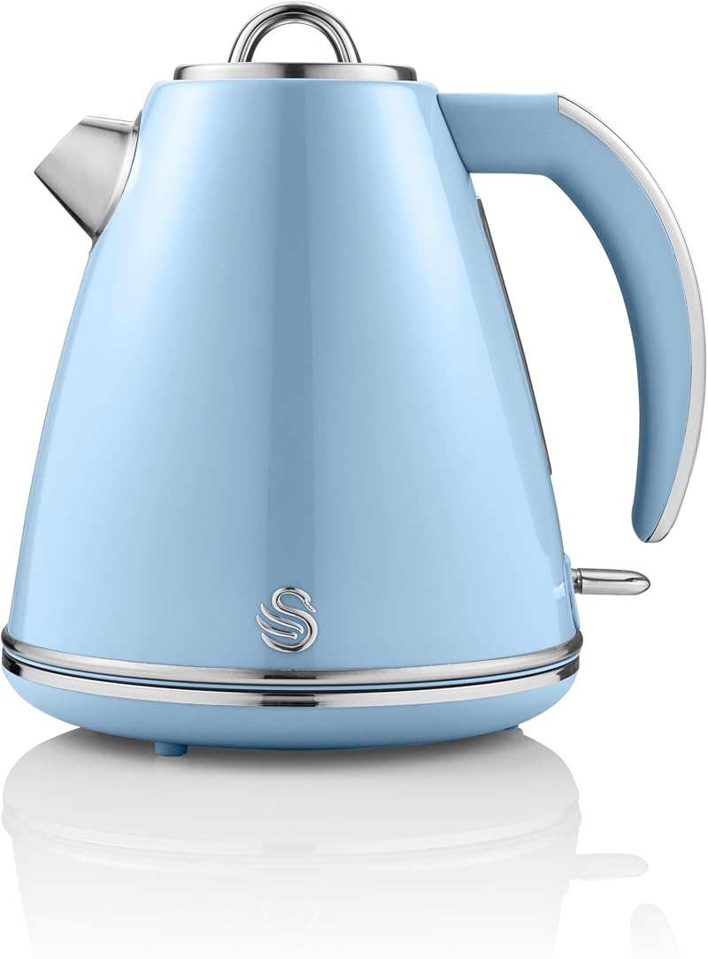 Swan Retro Jug Kettle 1.5L Blue 3KW Fast Boil 360 Degree Base