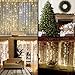 TOFU 300 LED Window Curtain String Light Wedding Party Home Garden Bedroom Outdoor Indoor Wall Decorations, Warm White