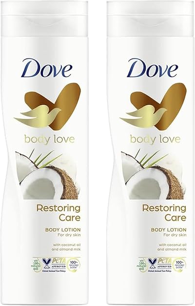 YYchan Dove Body Love Restoring Care Body Lotion 400ml 2 Pack Coconut Oil
