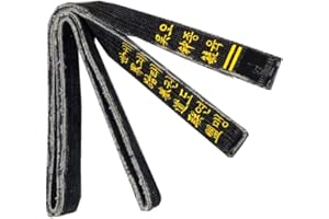 TANZEQI Custom Embroidery Black Belt for Martial Arts Taekwondo Karate Moodukkwan Custom Black Belt Name Vintage Wash Belt