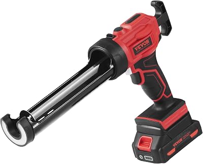 Pistola de Cartucho Inalámbrica de 300 ml Pistola de Calafateo Eléctrica de 20 V Pistola de Silicona con Batería de 2,0 Ah Cargador Rápido Antigoteo 4 Velocidades para Calafatear, Llenar, Sellar