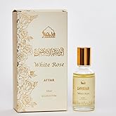 Dukhni White Rose Attar Oil Arabic perfume oils for men and women | 30ml Pure roll on perfume, Long lasting alcohol free scent | Eid, Ramadan, Umrah Gifts, Vegan Islamic Fragrances