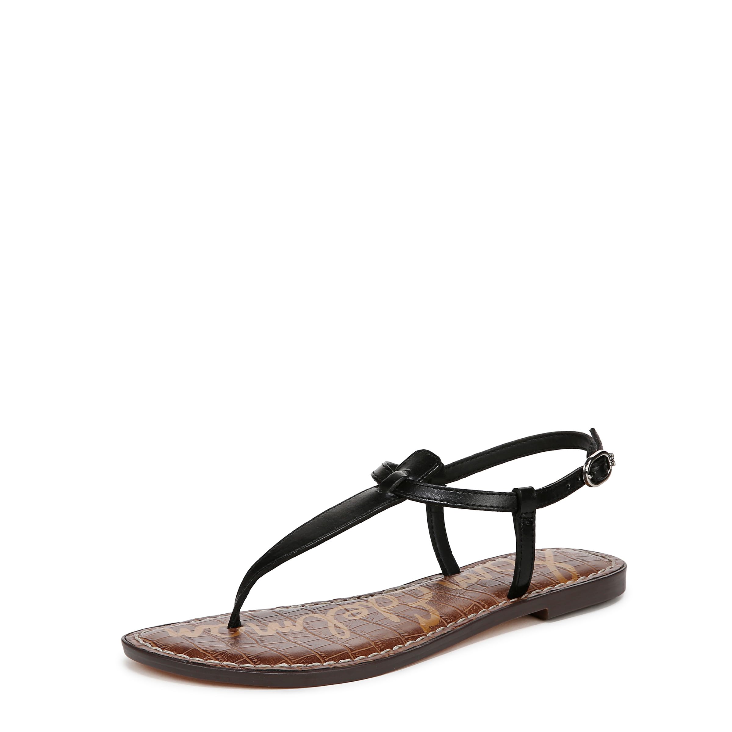 Sam Edelman Women's Gigi Flat Sandal, Black Leather, 11 Image