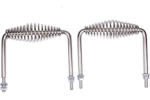 Chamixx 2X 6 inch Stainless Spring Handle 5" Wide Overall with 1/2" Steel Rod Compatible with Most BBQ Pits Trailers Grills Custom Metal Projects Smokers Wood Stoves and Cabinets