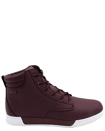 burgundy fila sneakers