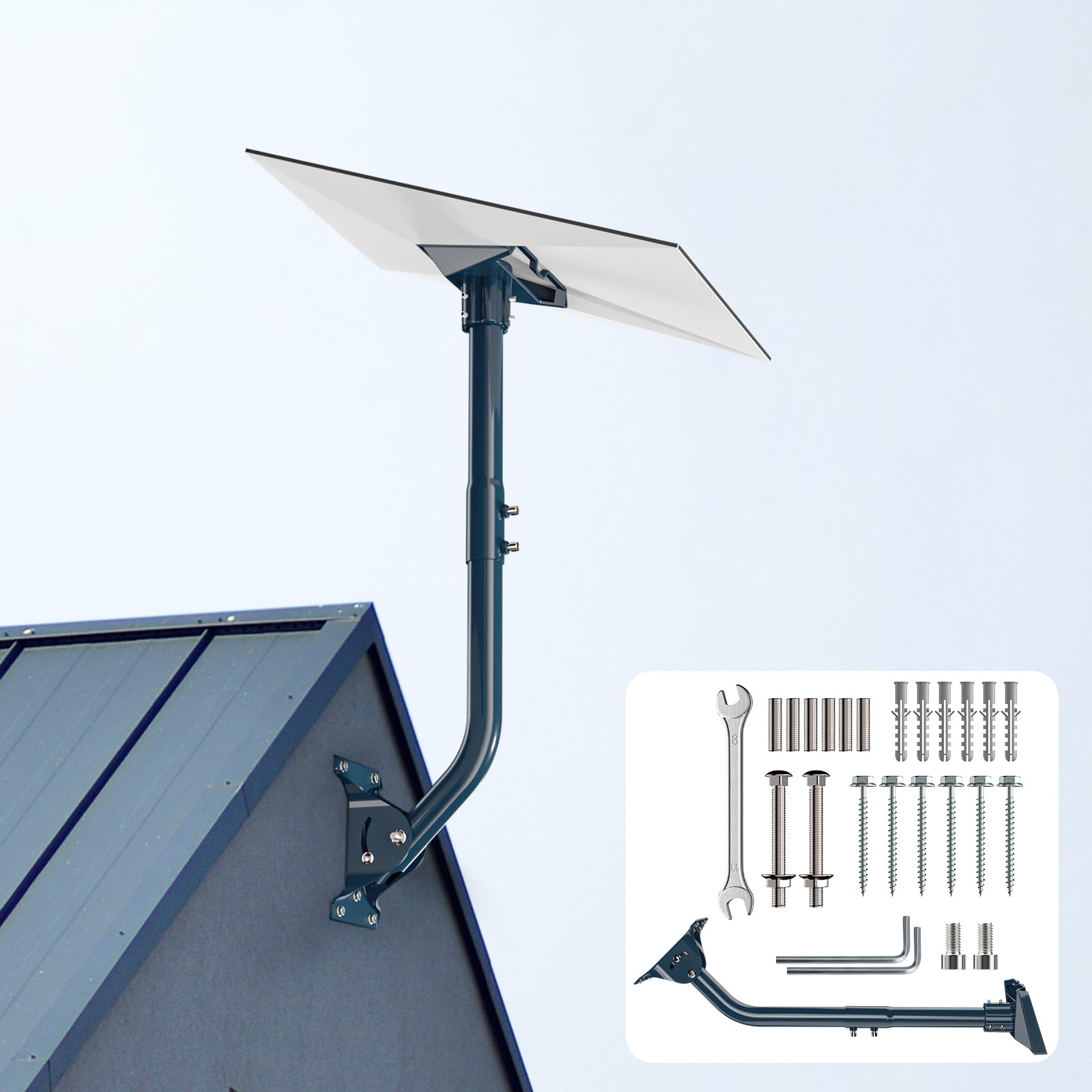 Photo 1 of Gen 3 Mount for Starlink, Heave Duty Adjustable 2-Way Roof Mounting Kit Compatible with V3 Starlink Standard Dish, Include Gen 3 Pipe Adapter