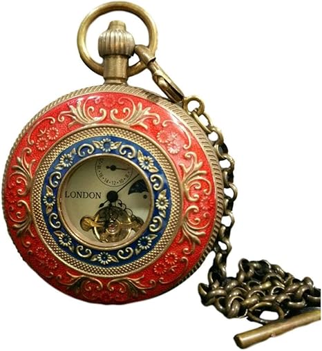 Amazon Co Jp Laojunlu リフロード銅メカニカルエナメルダブルオープニング ロンドン懐中時計 ワンピース 骨董品をまねる 銅器コレクション 絶世の孤品 ホーム キッチン