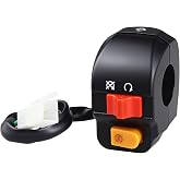 Amavoler 7/8" Right Handlebar Mount Headlight Switch Button with Ignition Switch Aftermarket Replacement Parts Fit for Motorcycles Electric Bike ATVs Scooters and Snowmobiles 50cc 150cc GY6 Etc.