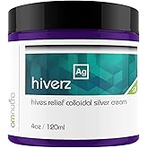 OmNutra Hiverz Hives Relief Cream - 4OZ Anti Itch Cream Extra Strength Colloidal Silver Hives Treatment Cream for Itchy Skin Relief Antihistamine Hydrocortisone Free Itch Relief for Humans Urticaria