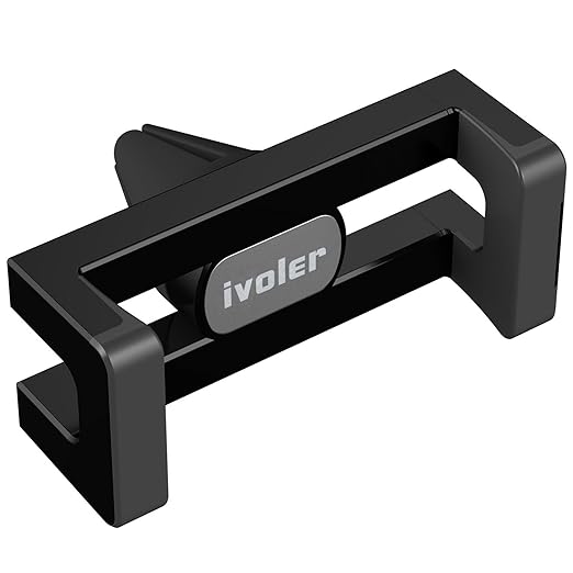 iVoler - Soporte Movil Coche Car Mount Universal 360 grados Rotación Soporte Teléfono Coche para Rejillas del Aire de Coche iPhone 7/7 Plus/6S/6s Plus/5S/5C/SE, Samsung Galaxy S7 Edge/S6 Edge, Huawei P9, GPS, MP3 Player y más - Gris/Negro