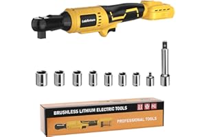 3/8" Cordless Ratchet Wrench, Compatible with DE-Walt 20V Battery, 74Ft-Lbs (100Nm) High Torque Brushless Electric Ratchet wi