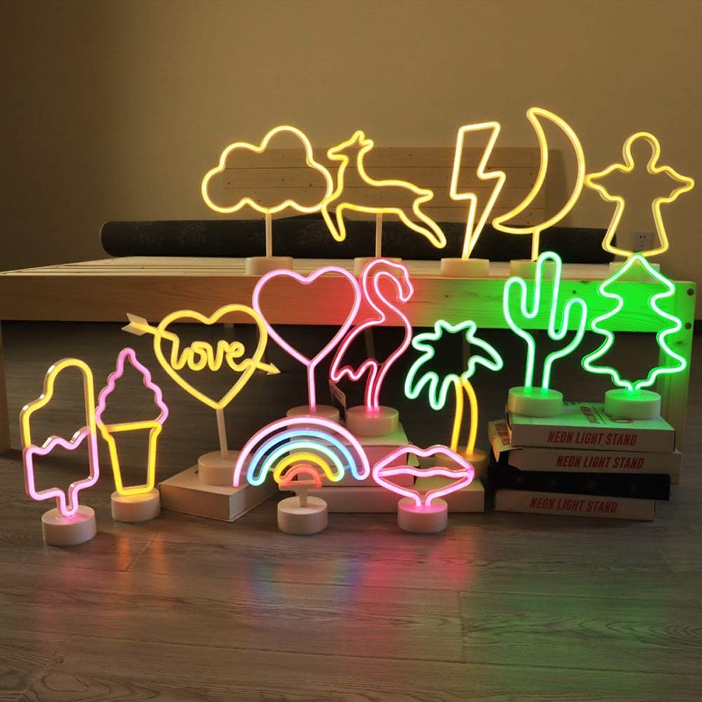 NIWWIN Neon Light Sign LED Wall Decor Night Light USB/Battery Operated Neon for Christmas Birthday Gift Party Kids Living Room Wedding Decor (Flamingo) - Image 5