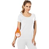 Subuteay Thermal Top for Women Fleece Lined Shirt Short Sleeve Base Layer