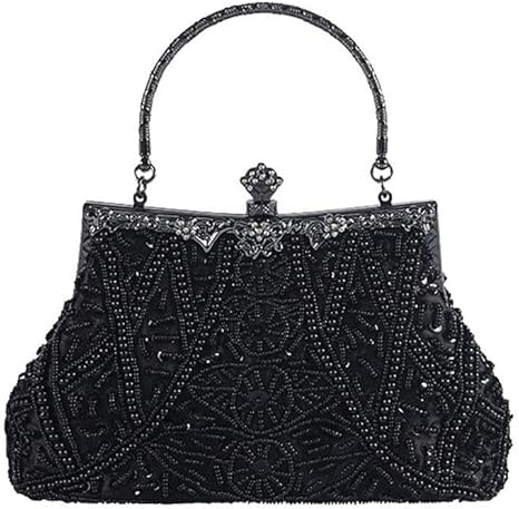 Amazon Co Jp パーティーバッグ クラッチバッグ レディース 結婚式 女性 の刺繍入りビーズスパンコールイブニングクラッチクロスボディショルダーバッグブライドメイドウェディングパーティー財布ヴィンテージハンドバッグ パーティー バッグ 斜めがけ カバン ショルダー