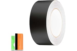EZAUTO WRAP 2 in x 25 FT Matte Black Vinyl Wrap Kit Sticker Decal for Black Out Chrome Remove Window Trim Door Trim Self-Adhesive Air Release Waterproof and Scratch DIY
