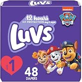 Luvs Size 1 Baby Diapers, Platinum Protection Bluey Diapers for Day &amp; Night, Size 1, 48 Count (Packaging May Vary)