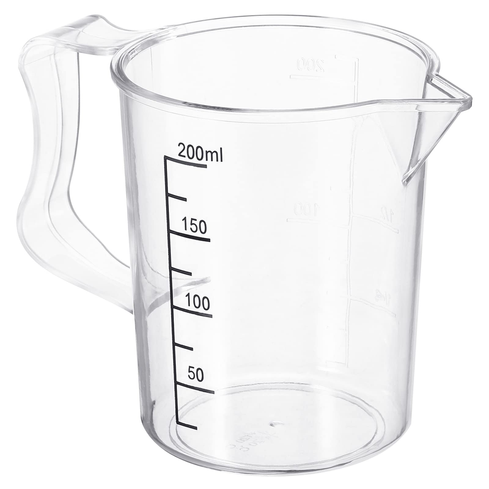 Photo 1 of PATIKIL Graduated Beaker, 200ml PC Plastic Liquid Measuring Cup Double Sided Graduations with Handle and Spout for Lab Kitchen Home