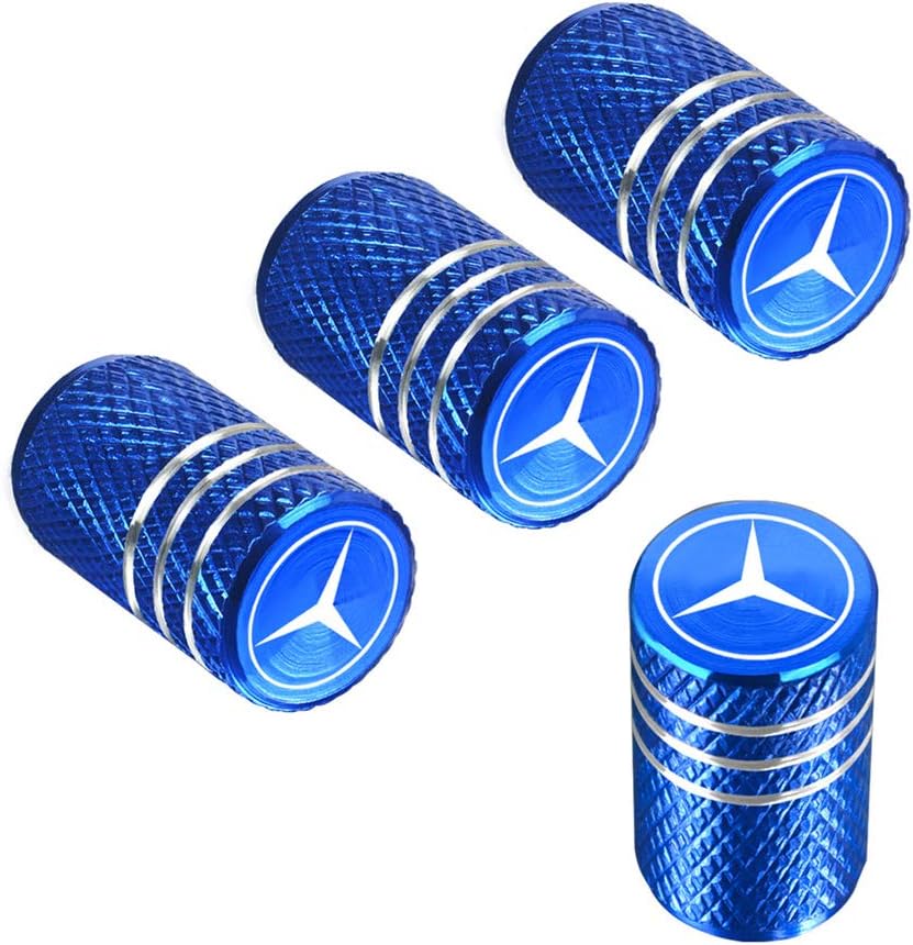 QINGTECH Valve Stem Caps,Tire Caps for Car,Motorbike,Trucks,Bike and Bicycle Aluminum 4pcs (blue)