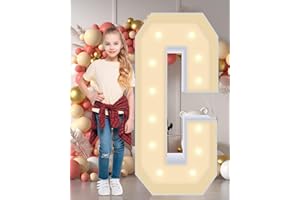 GGPL 4ft Light up Marquee Letters C Sign, Giant LED Mosaic Numbers for Balloons, No Tools Easy Setup, Corrugated Plastic, Perfect for Wedding, Birthday, Anniversary & 2025 Party Decorations (Letters C)