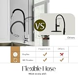 Peppermint Kitchen Tap with Flexible Hose Black Chrome 360° Swivel view 6
