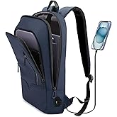 hk Backpack for Men Business Slim Backpack with USB Charger Computer Lightweight Anti-theft Travel (Dark Blue, 17.3 Inch)