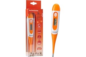 Digital Pet Thermometer for Accurate Fever Detection, Suitable for Cats/Dogs/Horse/Veterinarian, Waterproof Pet Thermometer, 