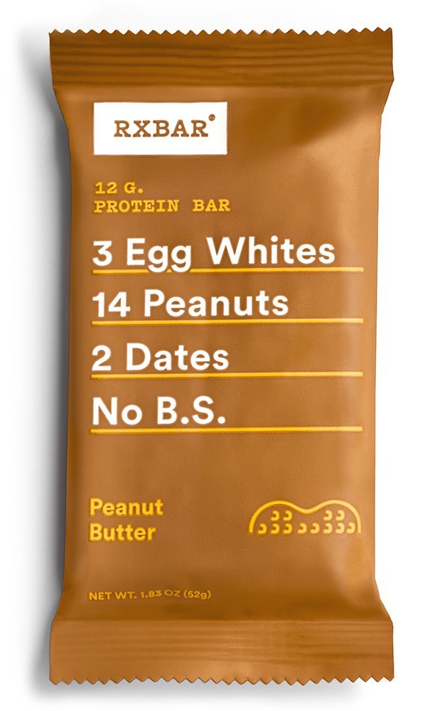 RXBAR, Peanut Butter, Protein Bar, 1.83 Ounce (Pack of 12), High Protein Snack, Gluten Free