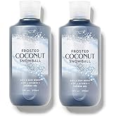 Bath and Body Works 2 Pack Frosted Coconut Snowball Shower Gel 10 Oz.