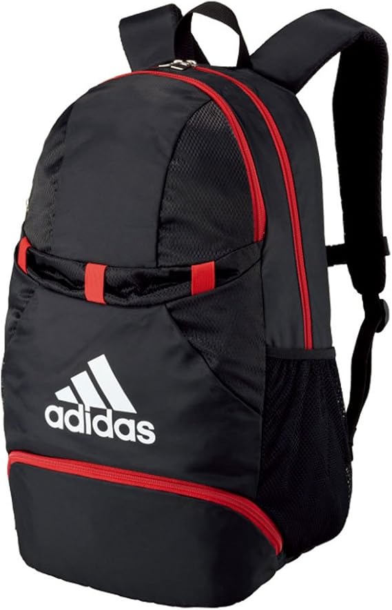 Amazon Adidas アディダス ボール用デイパック ジュニア 小学生 サッカーボールバッグ リュック Adp28bkr ブラック レッド F Adidas アディダス ボールバッグ
