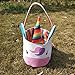 Unicorn Easter Basket Canvas Cartoon Easter Basket Bag for Eggs Hunts (Rainbow Unicorn)