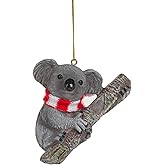 Koala Bear Wearing Candy Cane Scarf Christmas Tree Ornament