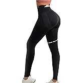 Curvphilo Women's Compression Leggings Butt Lifting Work Out Athletic Gym High Waist Tummy Control Stretchy with Pockets