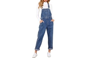 LookbookStore Women's Casual Stretch Denim Bib Overalls Pants Pocketed Jeans Jumpsuits