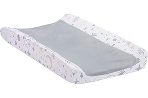 Lambs & Ivy Goodnight Moon White/Gray Changing Pad Cover - Moons/Stars