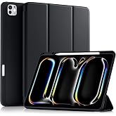 Akkerds for iPad Pro 13 Inch Case (M5/M4)2025/2024 with Pencil Holder,Black | Slim Trifold Stand Protective Cover with Soft TPU Back for iPad 13 Pro Case, Auto Wake/Sleep