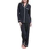 PajamaGram Pajama Set For Women - Pajamas Women Jersey Boyfriend, 100% Cotton