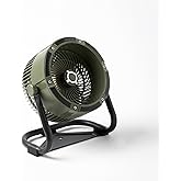 Buzveuya Camping Fan, 9-Inch Rechargeable Outdoor Tent Fans with Stand, 180°Head Rotation, 4 Speeds and Quiet Battery Personal USB Desk Fan for Fishing, Travel,Hiking, Picnic, Barbecue (Green)