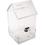 Source One Tall Penthouse Acrylic Box - Donation Box - House shape Ballot Box - Tip Container (1 Pack )