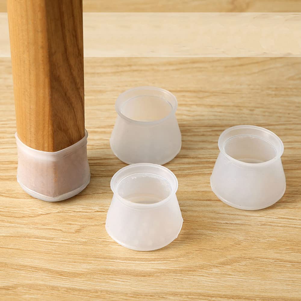 Silicone Chair Leg Caps Feet Protectors Pads Prevent Scratches Furniture Anti-Slip Table Covers, Pack of 16