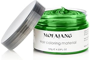 Asocrew Temporary Hair Wax Color, Green, 4.23 oz - Natural Styling Clay for Cosplay, Party