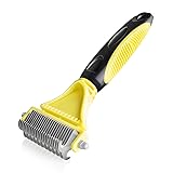 morpilot Pet Grooming Dematting Comb Tool Kit - Double Sided Blade Rake Comb, Pe