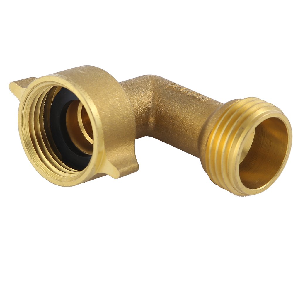 HQMPC Garden Hose Elbow Connector 90 Degree Brass Hose Elbow (2Pcs