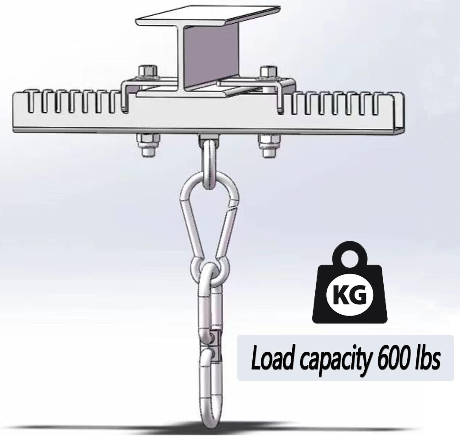 thumbnail image 2 of SELEWARE Steel I Beam Heavy Bag Hanger, Heavy Duty I-Beam Clamp Holder 2 of 13