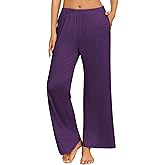 Ekouaer Pajama Pants for Women Soft Comfy Pajama Bottoms Casual Stretch Wide Leg Pants with Pockets