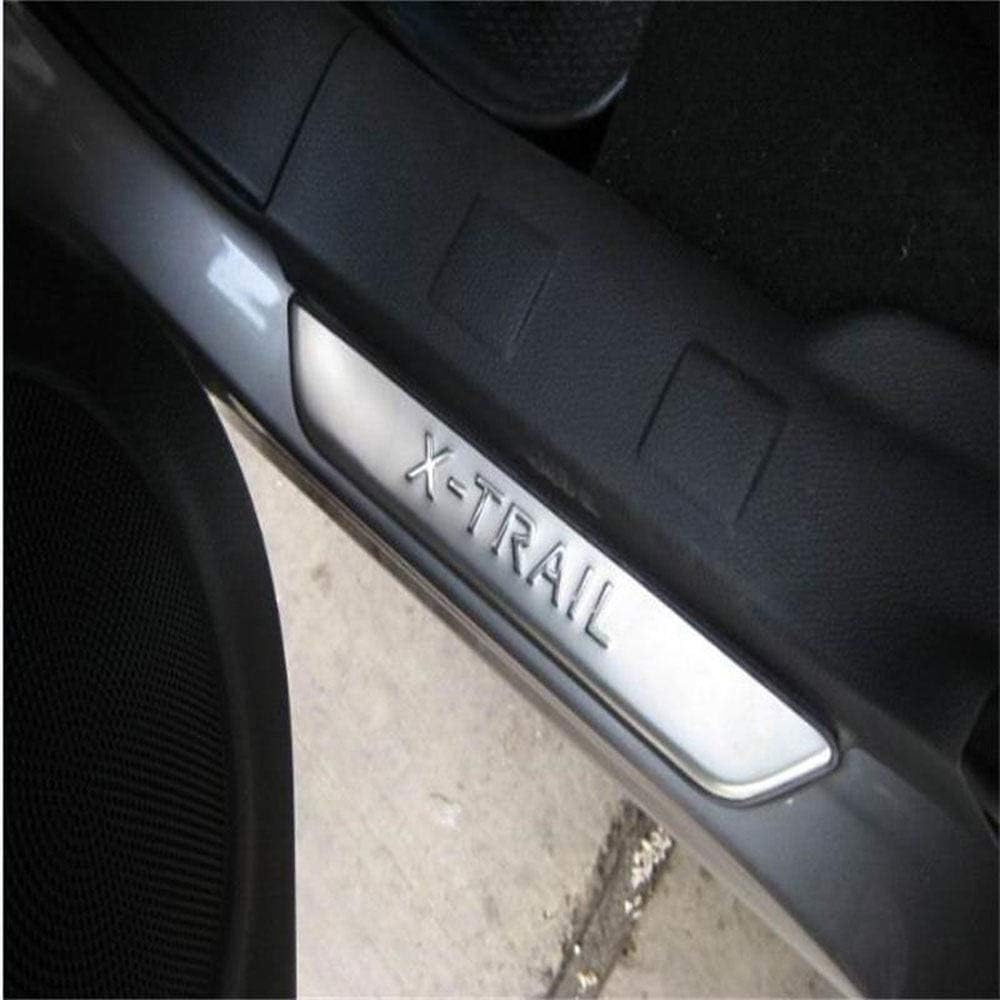 HJHNB 4 Pcs Car Door Sill Protector for Nissan X-Trail X Trail T31 2009-2013, Kick Plates Pedal Scuff Styling Sticker Threshold Cover Protection Trim, Stainless Steel