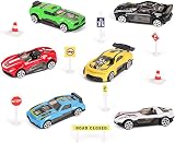m zimoon Car Transporter Truck Toy Set with 6 Cars & 8 Road Accessories view 7