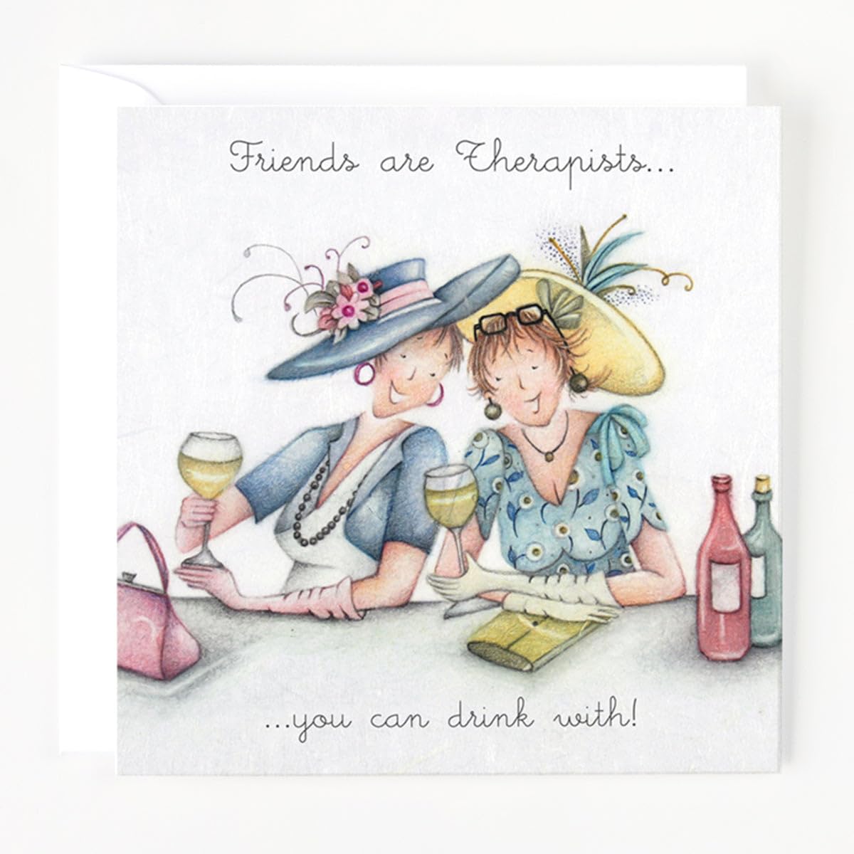 Greeting Card (BP8894) Blank/Birthday - Friends Are Therapists You Can Drink With! - Ladies Who Love Life